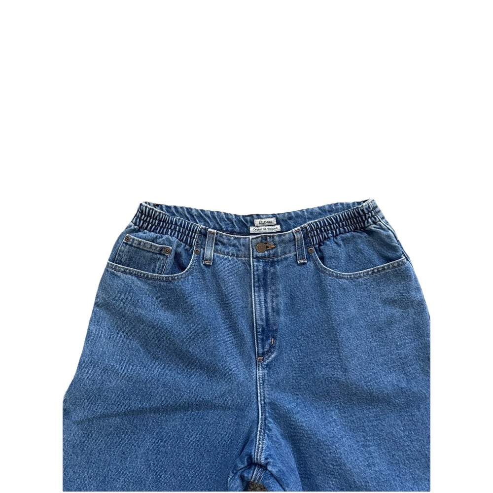 LL Bean Plaid Flannel Lined Jeans Womens 14 P Regular Original Relaxed Fit‎ - Picture 4 of 7